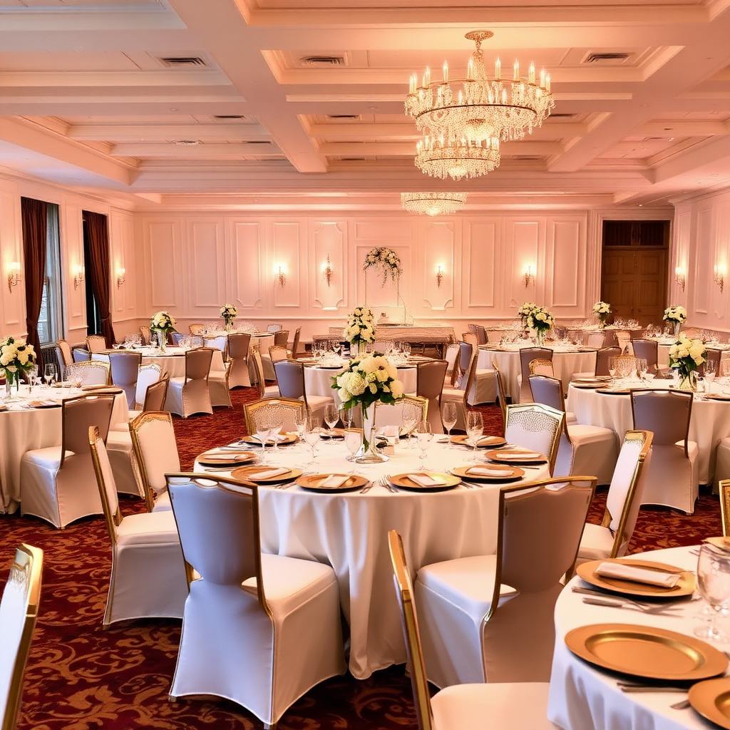 Wedding reception ballroom catered by Golden Plate